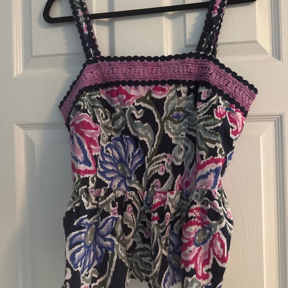Loft multi color pattern sleeveless summer top, size M - Picture 1 of 7